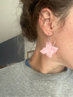 Crochet butterfly earrings